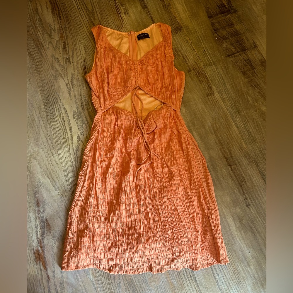 Orange white fox dress